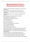 UMass Management 301 Exam 1 Questions And Correct Answers 