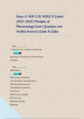 Exam 5&colon; NUR 210&sol; NUR210 &lpar;Latest 2025&sol; 2026&rpar; Principles of Pharmacology Exam&vert; Questions and Verified Answers&vert; Grade A&vert; Galen      