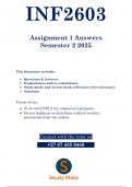 INF2603 Assignment 1 (COMPLETE ANSWERS) Semester 2 2025 - Pass With Distinction Guaranteed