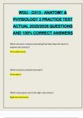 WGU - D313 - ANATOMY & PHYSIOLOGY 2 PRACTICE TEST ACTUAL 2025&sol;2026 QUESTIONS AND 100&percnt; CORRECT ANSWERS
