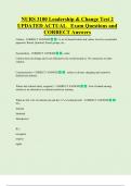 NURS 3100 Leadership & Change Test 2  UPDATED ACTUAL   Exam Questions and  CORRECT Answers 