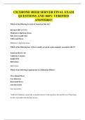 CICERONE BEER SERVER FINAL EXAM QUESTIONS AND 100&percnt; VERIFIED ANSWERS&excl;&excl;