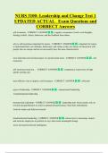 NURS 3100- Leadership and Change Test 1  UPDATED ACTUAL   Exam Questions and  CORRECT Answers
