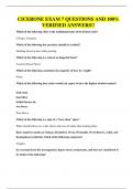 CICERONE EXAM 7 QUESTIONS AND 100&percnt; VERIFIED ANSWERS&excl;&excl;