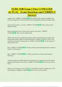 NURS 3100 Exam 2 Part 2 UPDATED  ACTUAL   Exam Questions and CORRECT  Answers 