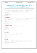 Virginia Driver&rsquo;s Education Final Exam &vert; 100&percnt; Verified Answers &vert; Latest 2025 Update