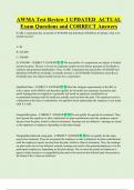 AWMA Test Review 1 UPDATED  ACTUAL   Exam Questions and CORRECT Answers