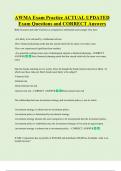 AWMA Exam Practice ACTUAL UPDATED     Exam Questions and CORRECT Answers 