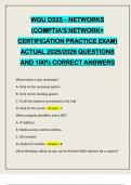 WGU D325 &ndash; NETWORKS &lpar;COMPTIA'S NETWORK&plus; CERTIFICATION PRACTICE EXAM&rpar; ACTUAL 2025&sol;2026 QUESTIONS AND 100&percnt; CORRECT ANSWERS