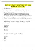EDCI 1001 EXAM 2 QUESTIONS AND 100&percnt; VERIFIED ANSWERS&excl;&excl;