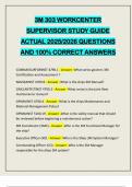 3M 303 WORKCENTER SUPERVISOR STUDY GUIDE ACTUAL 2025&sol;2026 QUESTIONS AND 100&percnt; CORRECT ANSWERS