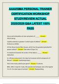 AAAI&sol;ISMA PERSONAL TRAINER CERTIFICATION WORKSHOP STUDY&sol;REVIEW ACTUAL 2025&sol;2026 Q&A LATEST 100&percnt; PASS
