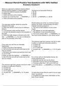 Missouri Permit Practice Test Questions with 100&percnt; Verified Answers Graded A