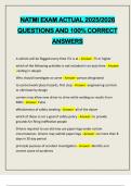NATMI EXAM ACTUAL 2025&sol;2026 QUESTIONS AND 100&percnt; CORRECT ANSWERS