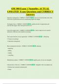 OM 300 Exam 1 Nunnelley ACTUAL  UPDATED  Exam Questions and CORRECT  Answers 