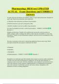 Pharmacology HESI test UPDATED  ACTUAL   Exam Questions and CORRECT  Answers 