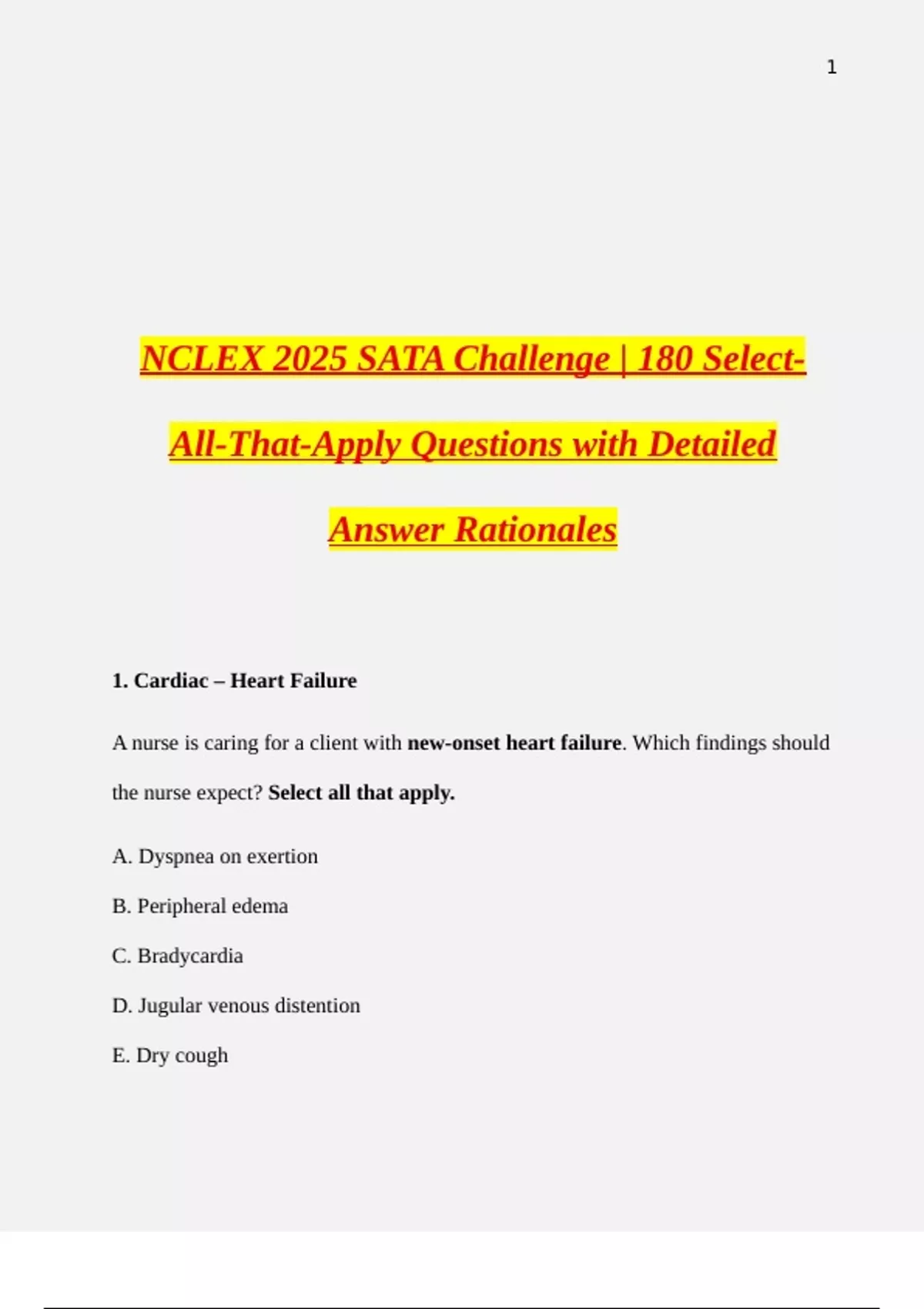 NCLEX 2025 SATA Challenge | 180 Select-All-That-Apply Questions with ...