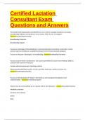 Certified Lactation Consultant Exam Questions and Answers