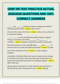 OSSF DR TEST PRACTICE ACTUAL 2025&sol;2026 QUESTIONS AND 100&percnt; CORRECT ANSWERS
