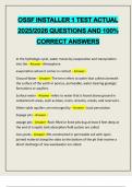 OSSF INSTALLER 1 TEST ACTUAL 2025&sol;2026 QUESTIONS AND 100&percnt; CORRECT ANSWERS