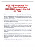 HCA Boosted Exam 2025&sol;2026 &ndash; Verified Questions and Answers for Healthcare Assistant Certification