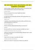 SDV REVISION TEST QUESTIONS AND 100&percnt; VERIFIED ANSWERS&excl;&excl;