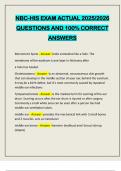 NBC-HIS EXAM ACTUAL 2025&sol;2026 QUESTIONS AND 100&percnt; CORRECT ANSWERS