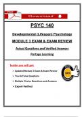 PSYC 140 Module 3 Exam Problem Set DEVELOPMENTAL &lpar;Lifespan&rpar; PSYCHOLOGY
