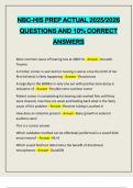NBC-HIS PREP ACTUAL 2025&sol;2026 QUESTIONS AND 10&percnt; CORRECT ANSWERS