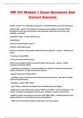 HM 101 Module 1 Exam Questions And Correct Answers 