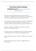New Mexico Water Sampling Certification part 1 questions and answers with solutions 2025&sol;2026