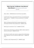 Water Operator Certification Study Material &lpar;New Mexico&rpar; questions and answers with solutions 2025&sol;2026