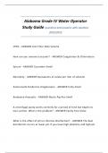 Alabama Grade IV Water Operator Study Guide questions and answers with solutions 2025&sol;2026