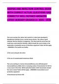 ASEPSIS AND INFECTION CONTROL EXAM WITH CORRECT ACTUAL QUESTIONS AND CORRECTLY WELL DEFINED ANSWERS LATEST ALREADY GRADED A&plus; 2025 - 2026