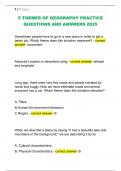5 THEMES OF GEOGRAPHY PRACTICE  QUESTIONS AND ANSWERS 2025