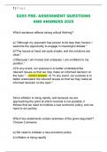 D265 PRE- ASSESSMENT QUESTIONS  AND ANSWERS 2025