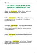 LIFE INSURANCE&colon; CONTRACT LAW  QUESTIONS AND ANSWERS 2025
