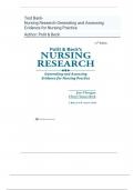 Test Bank for Nursing Research Generating and Assessing Evidence for Nursing Practice 12th Edition By Denise Polit&semi; Cheryl Beck Chapter 1-33&period;