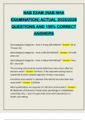 NAB EXAM &lpar;NAB NHA EXAMINATION&rpar; ACTUAL 2025&sol;2026 QUESTIONS AND 100&percnt; CORRECT ANSWERS