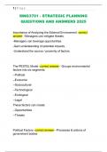 MNG3701 - STRATEGIC PLANNING  QUESTIONS AND ANSWERS 2025
