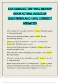 CSX CONDUCTOR FINAL REVIEW EXAM ACTUAL 2025&sol;2026 QUESTIONS AND 100&percnt; CORRECT ANSWERS