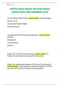 OPOTA OHIO PEACE OFFICER BASIC  QUESTIONS AND ANSWERS 2025