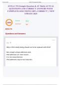 AVIXA CTS &lpar;Sample Question & AV Math&rpar; ACTUAL QUESTIONS AND CORRECT ANSWERS WITH COMPLETE SOLUTIONS 100&percnt; CORRECT &vert; &vert; NEW UPDATE 2025