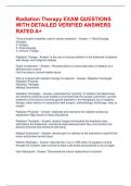 Radiation Therapy EXAM QUESTIONS WITH DETAILED VERIFIED ANSWERS RATED A&plus;