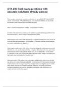 OTA 200 final exam questions with accurate solutions already passed