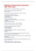 Radiation Therapy Exam Questions With 100&percnt; Pass