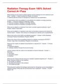 Radiation Therapy Exam 100&percnt; Solved Correct A&plus; Pass