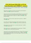 CSCI 103 Exam UPDATED  ACTUAL   Exam Questions and CORRECT  Answers