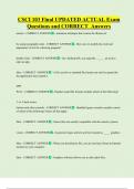 CSCI 103 Final UPDATED ACTUAL Exam  Questions and CORRECT  Answers