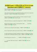 SO300 Exam 2  UPDATED ACTUAL Exam  Questions and CORRECT  Answers 